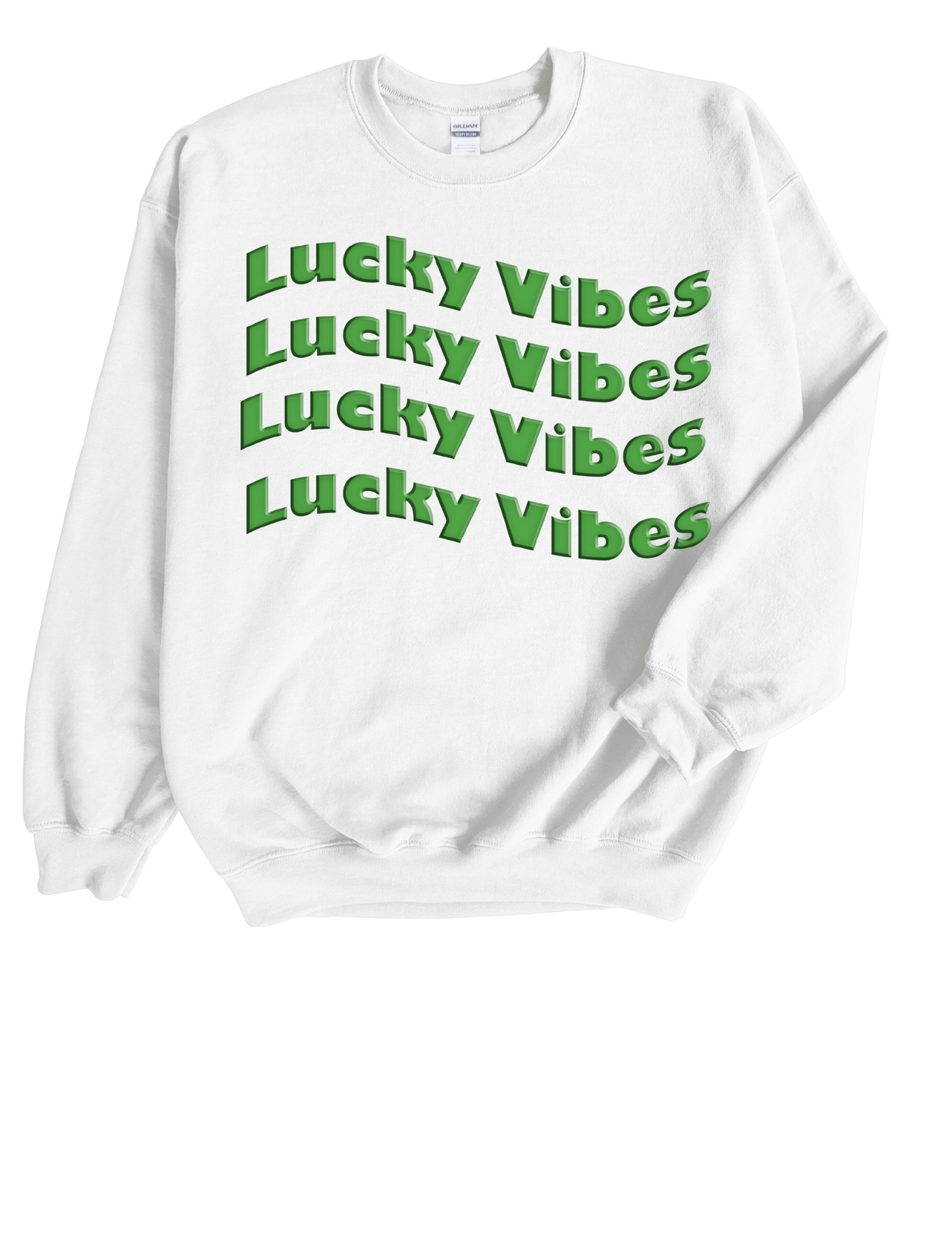 Lucky vibes green letter sweatshirt